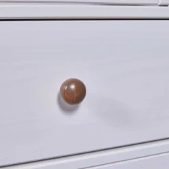 Buffetschrank Westerland | 90 x 38,4 x 190 | Kiefer massiv | Farbe: Weiß