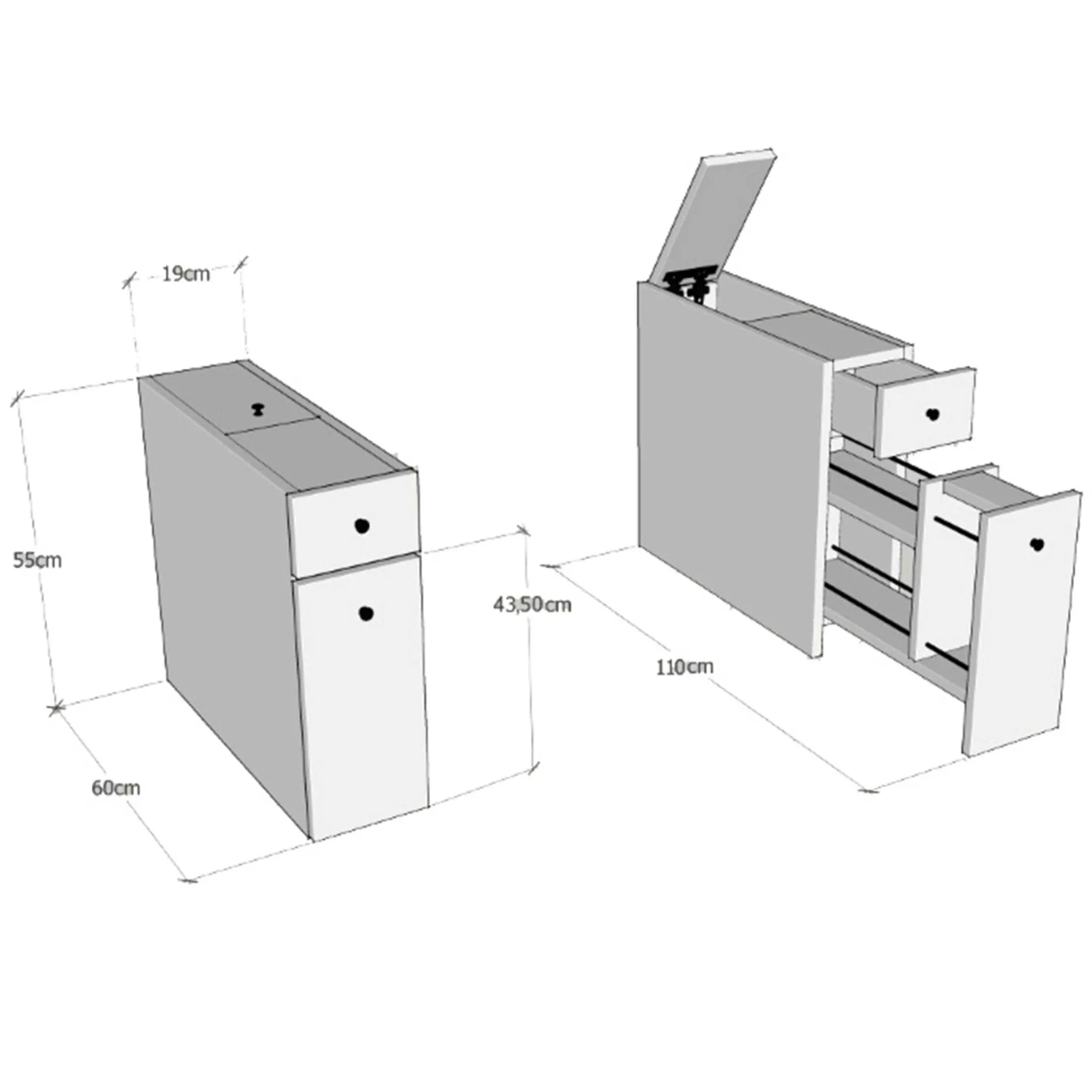 Calencia Badezimmerschrank | 100 % MELAMIN | Eiche