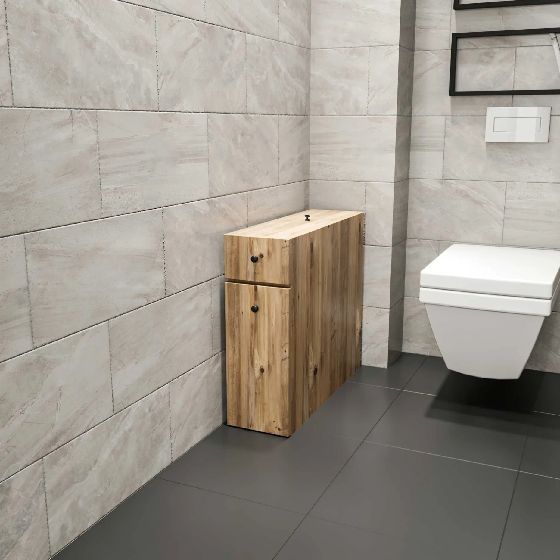 Calencia Badezimmerschrank | 100 % MELAMIN | Eiche