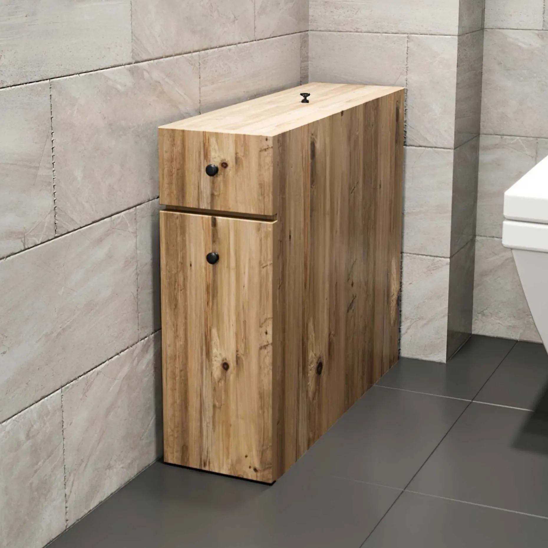 Calencia Badezimmerschrank | 100 % MELAMIN | Eiche