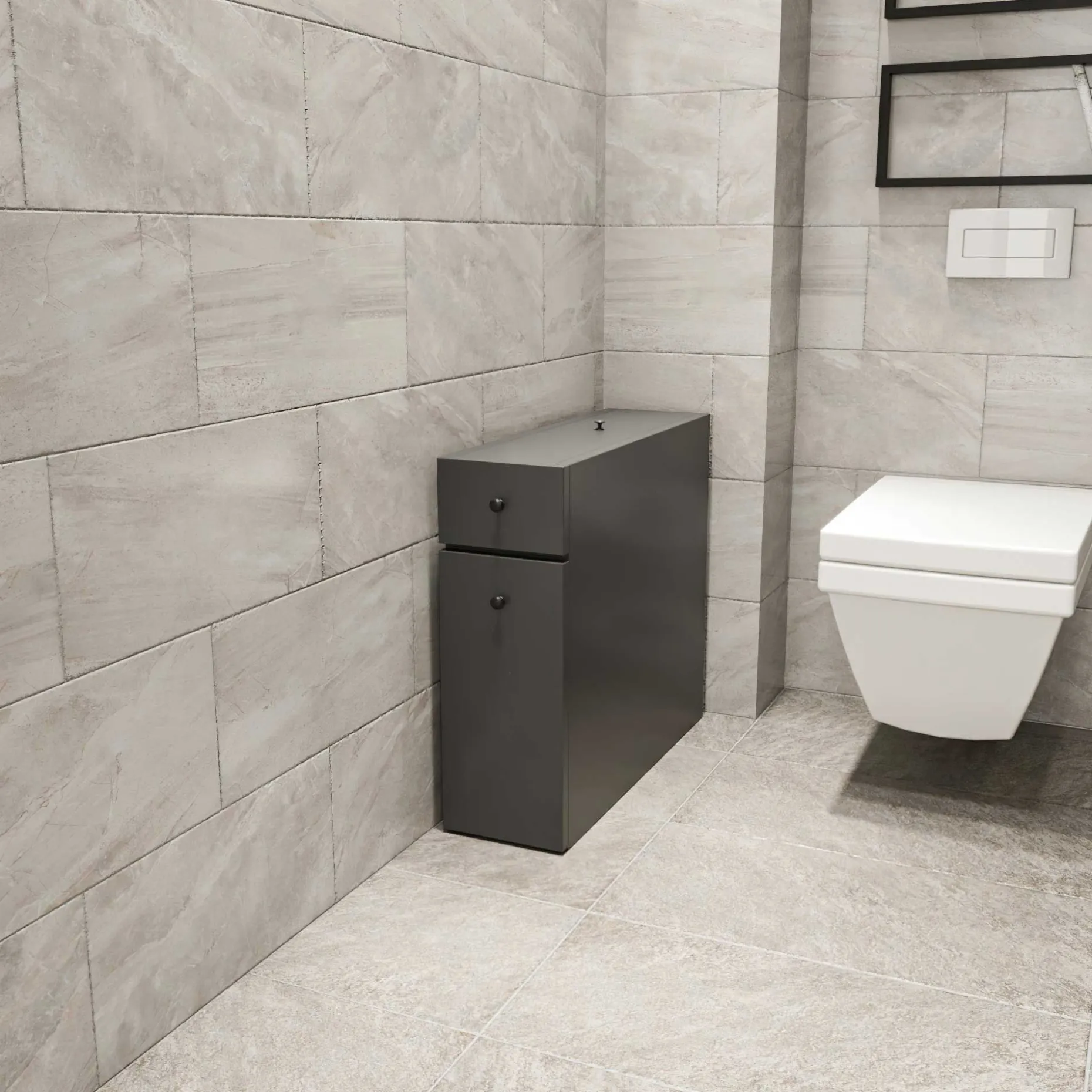 Calencia Badezimmerschrank | 100 % MELAMIN | Anthrazit