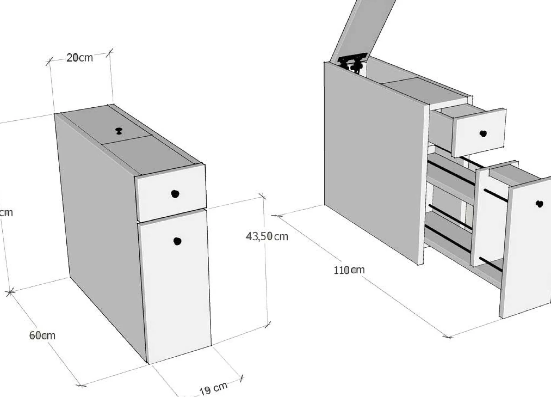 Calencia Badezimmerschrank | 100 % MELAMIN | Anthrazit