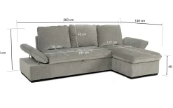 PGS Candy Eckbank links - mit Stauraum -