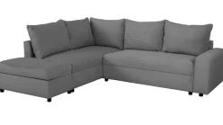 PGS Castel Ecksofa links - mit Stauraum - gerippter Samt