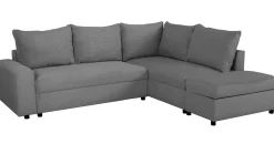 PGS Castel Ecksofa rechts - mit Stauraum - gerippter Samt