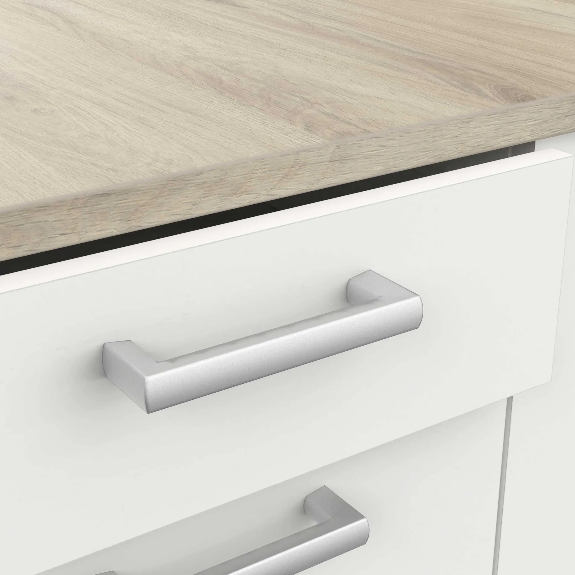 Chef-Unterschrank mit Platz für Spüle, Backofen und Kochfeld - Kronberg Eiche/Mattweiß