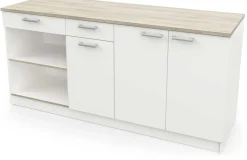 Chef-Unterschrank mit Platz für Spüle, Backofen und Kochfeld - Kronberg Eiche/Mattweiß