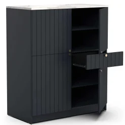 Chester Buffetschrank - 4 Türen und 1 Schublade - Indigo/Marmor