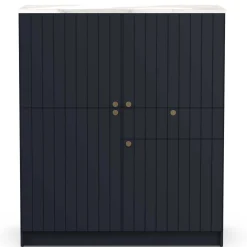 Chester Buffetschrank - 4 Türen und 1 Schublade - Indigo/Marmor