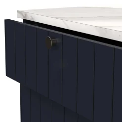 Chester Küchenschrank - 3 Türen und 1 Schublade - Indigo/Marmor
