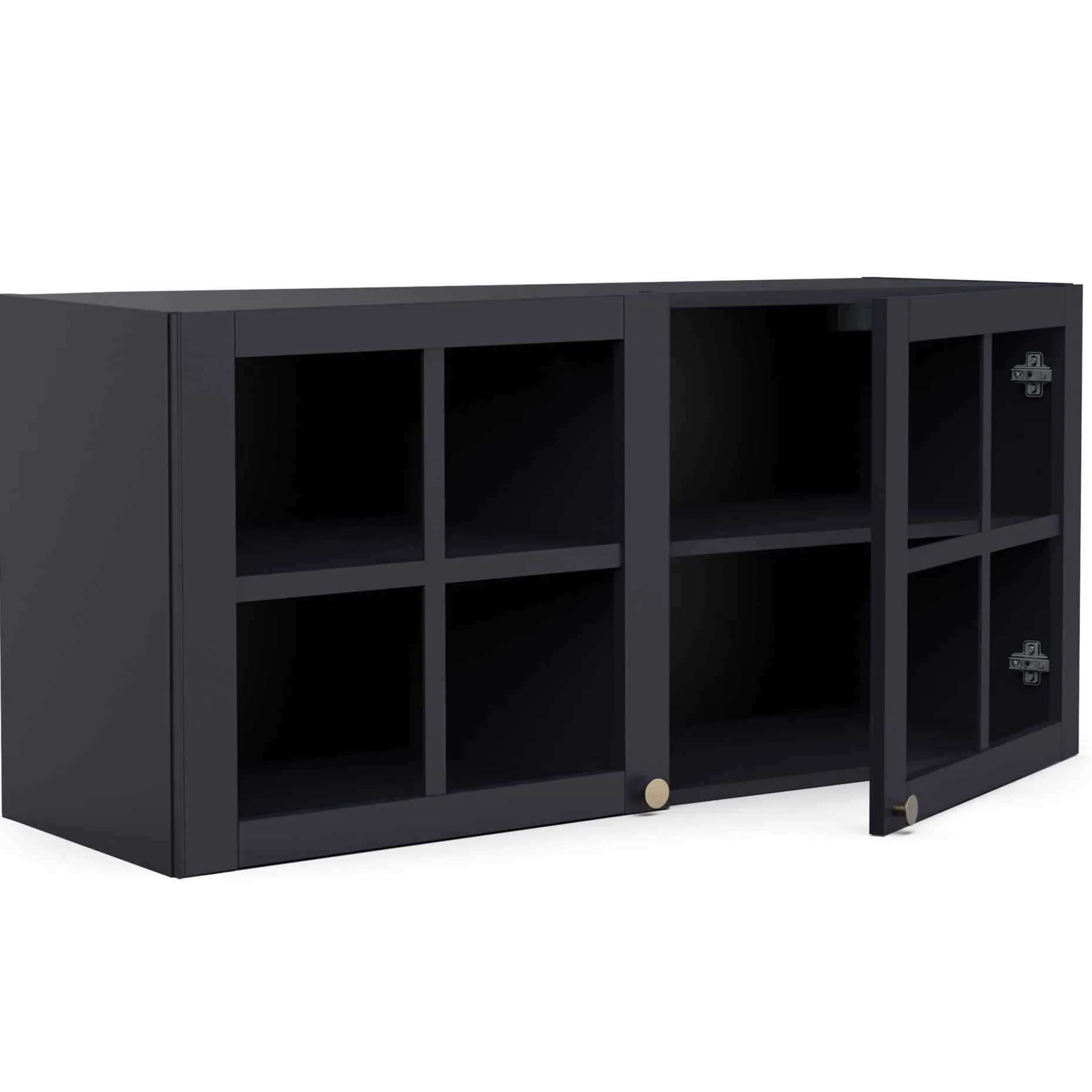 Chester Wandschrank - 120x37x55cm - 2 Türen aus Glas - indigo