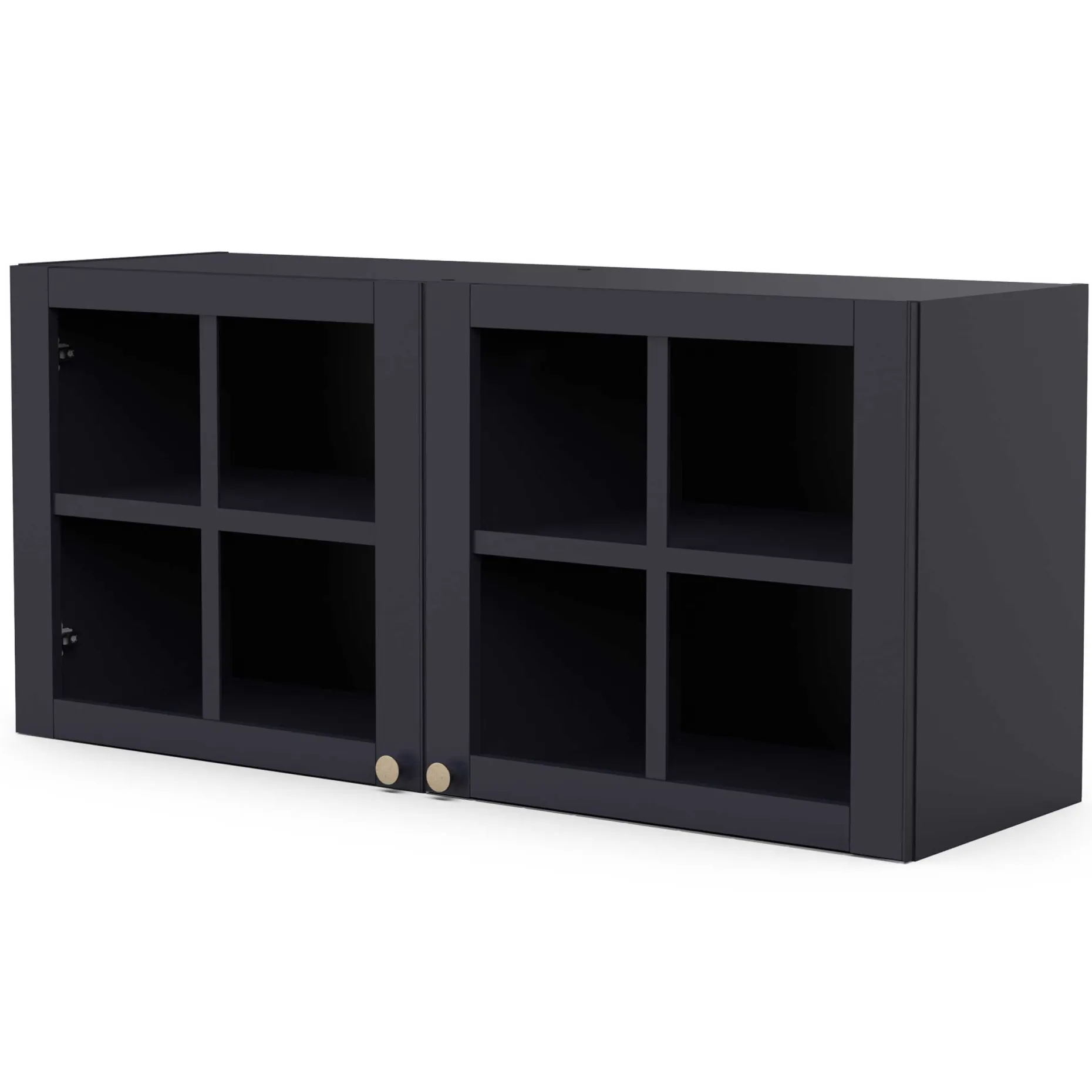 Chester Wandschrank - 120x37x55cm - 2 Türen aus Glas - indigo
