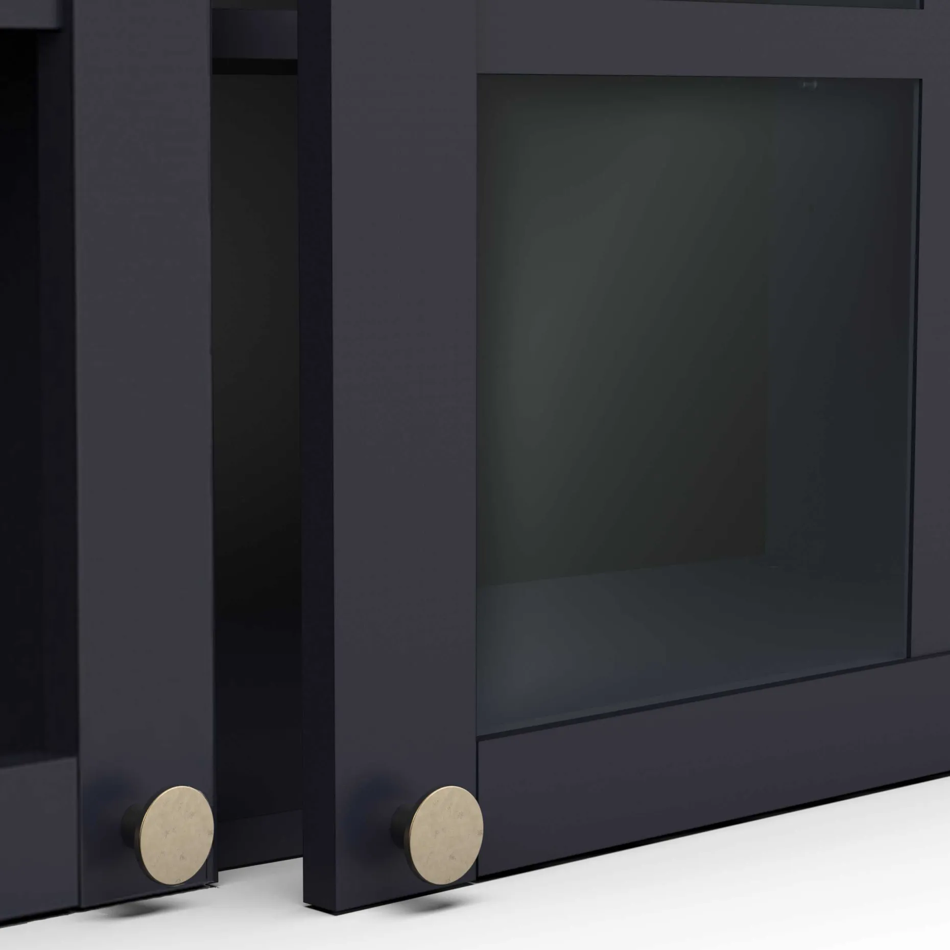 Chester Wandschrank - 120x37x55cm - 2 Türen aus Glas - indigo