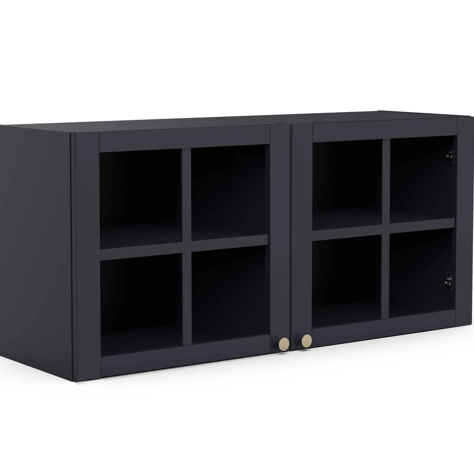 Chester Wandschrank - 120x37x55cm - 2 Türen aus Glas - indigo