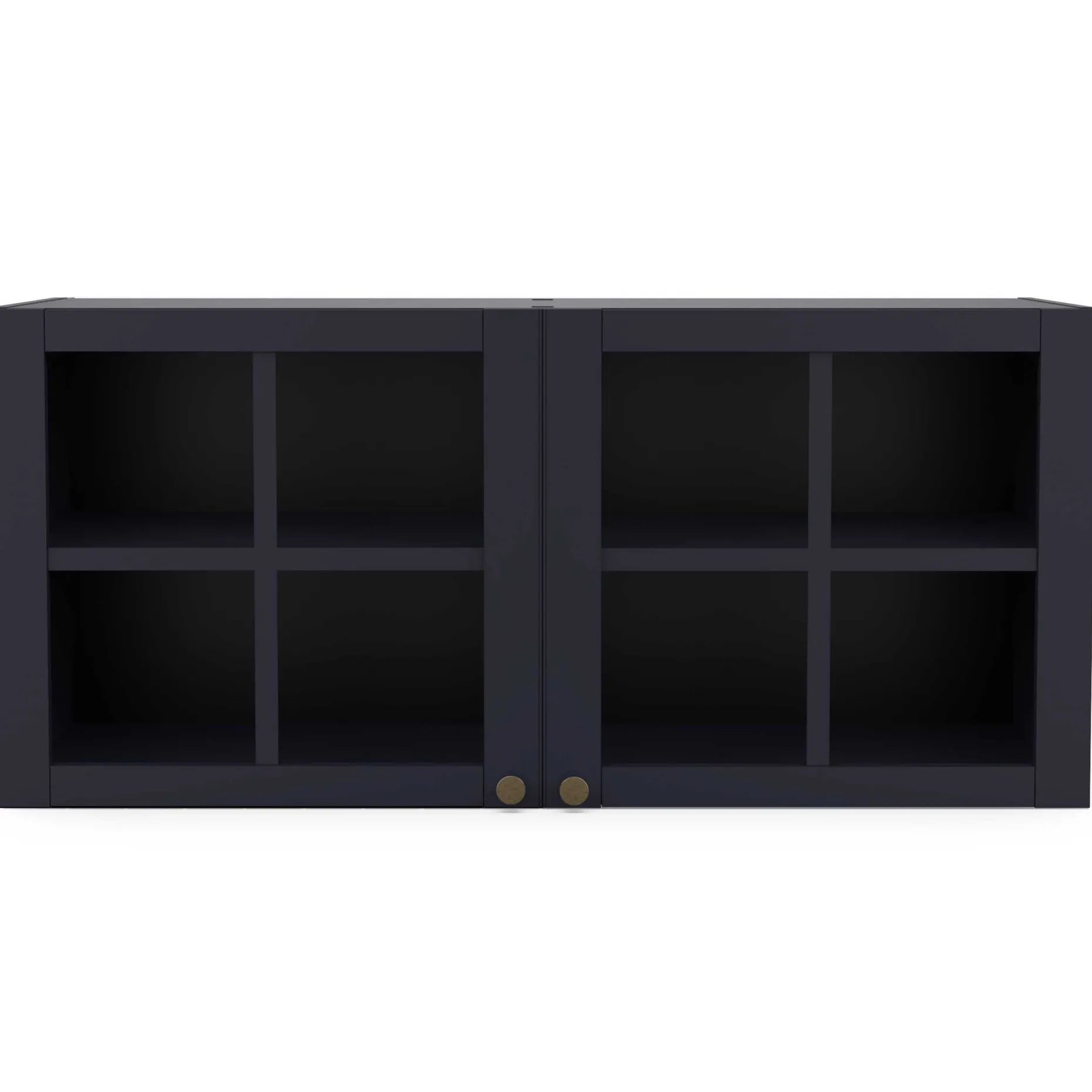 Chester Wandschrank - 120x37x55cm - 2 Türen aus Glas - indigo