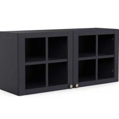 Chester Wandschrank - 120x37x55cm - 2 Türen aus Glas - indigo