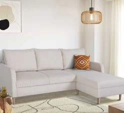 PGS Chip Ecksofa rechts - 192x137x82cm - gerippter Samt