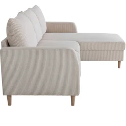 PGS Chip Ecksofa rechts - 192x137x82cm - gerippter Samt