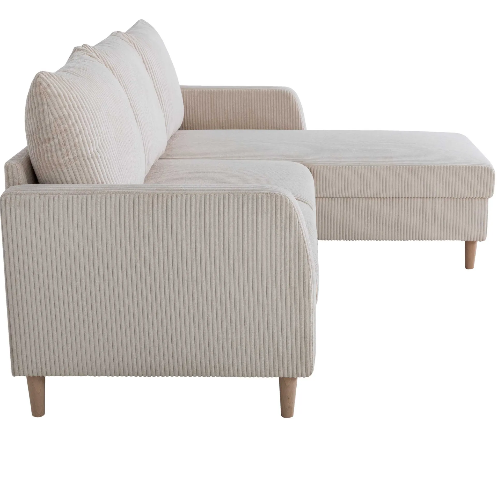 PGS Chip Ecksofa rechts - 192x137x82cm - gerippter Samt