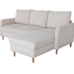PGS Chip Ecksofa rechts - 192x137x82cm - gerippter Samt