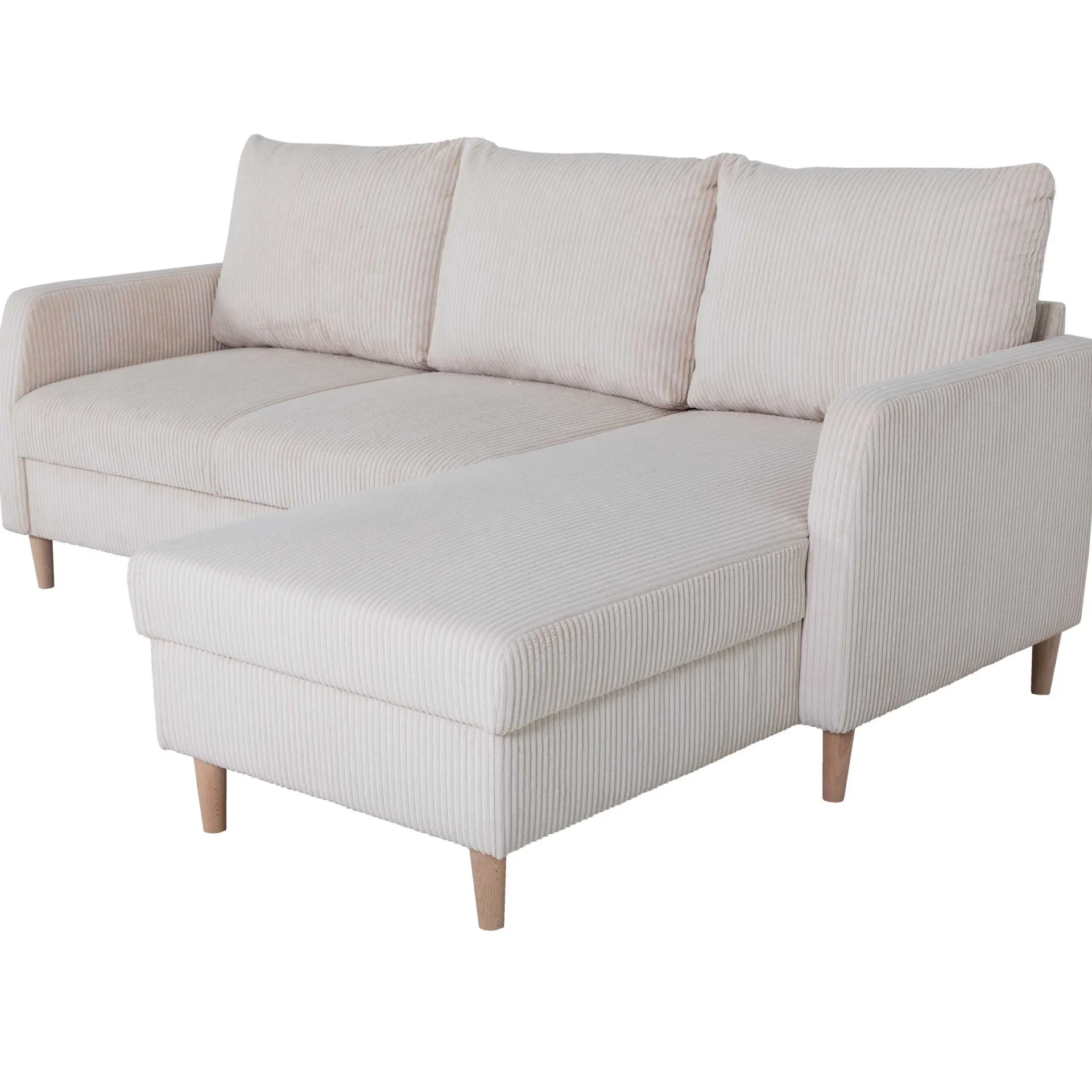 PGS Chip Ecksofa rechts - 192x137x82cm - gerippter Samt