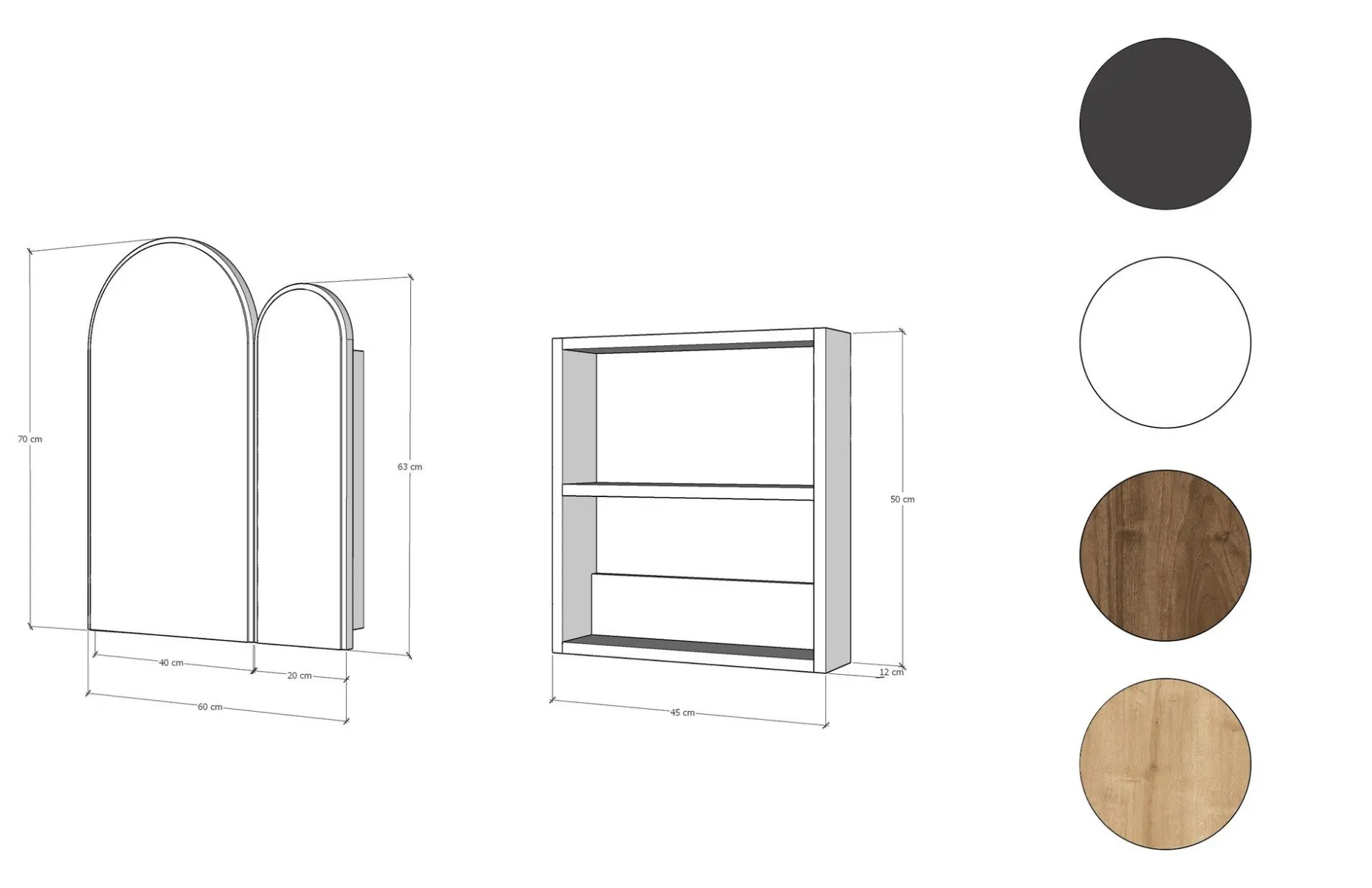 Classe Cabinet Badezimmerschrank | 100 % MDF | Schwarz