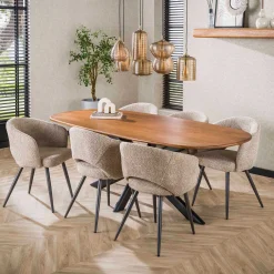 Emob Cliff Oval Tube Esstisch 215cm - Mango Sand