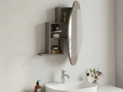 Cloud Badezimmerschrank | 100 % MELAMIN | Helles Mokka