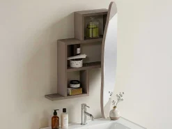 Cloud Badezimmerschrank | 100 % MELAMIN | Helles Mokka