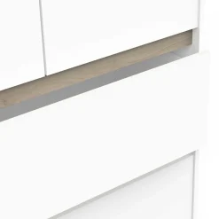 Clyde Kleiderschrank - 4 Türen und 2 Schubladen - Dekor Weiß/Eiche