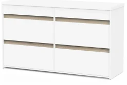 Clyde Kommode - mit 6 Schubladen - Dekor Weiß/Eiche