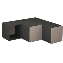 Compact TV-Ständer | 100 % MELAMIN | Anthrazit, Hellbraun