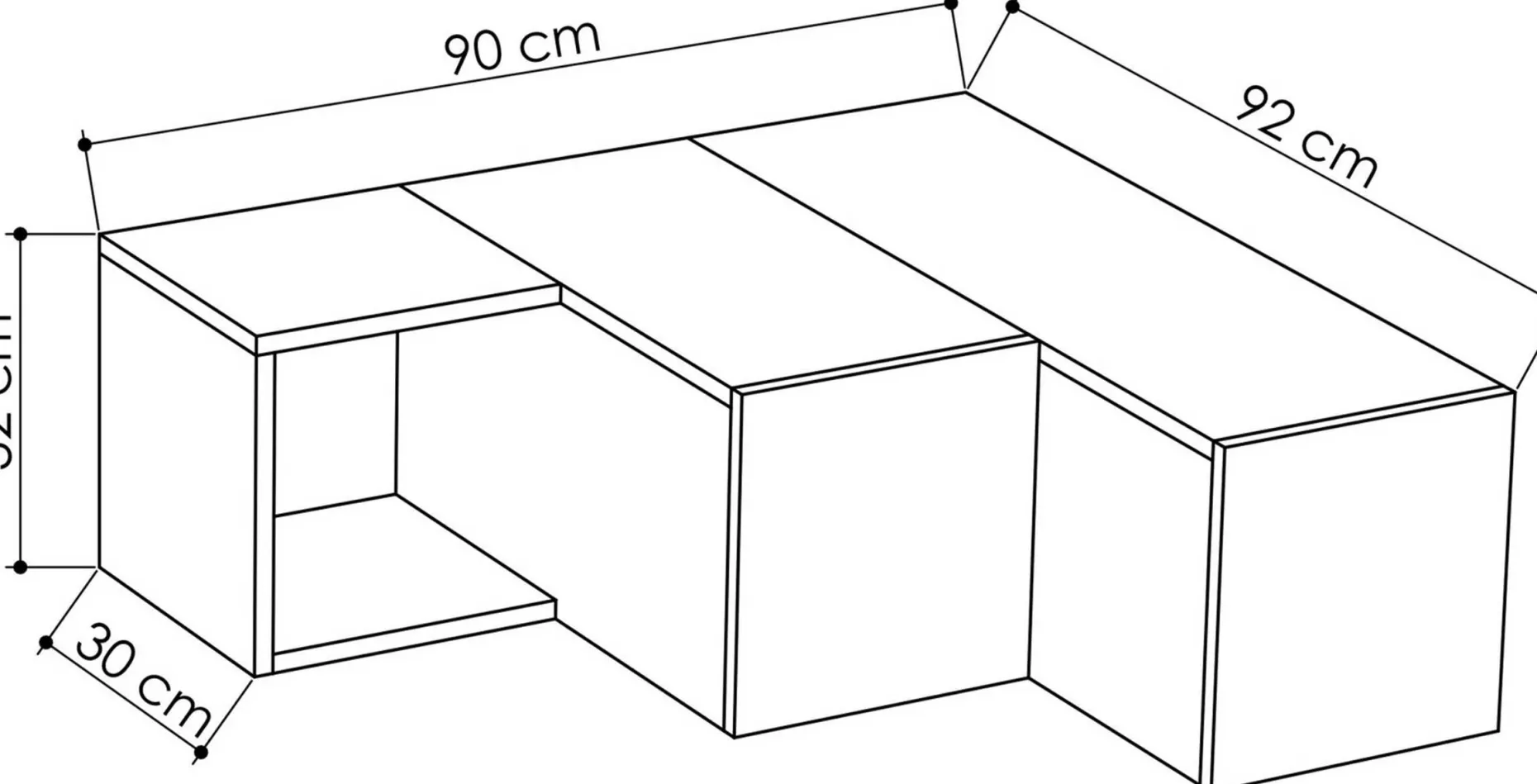 Compact TV-Ständer | 100 % MELAMIN | Weiß