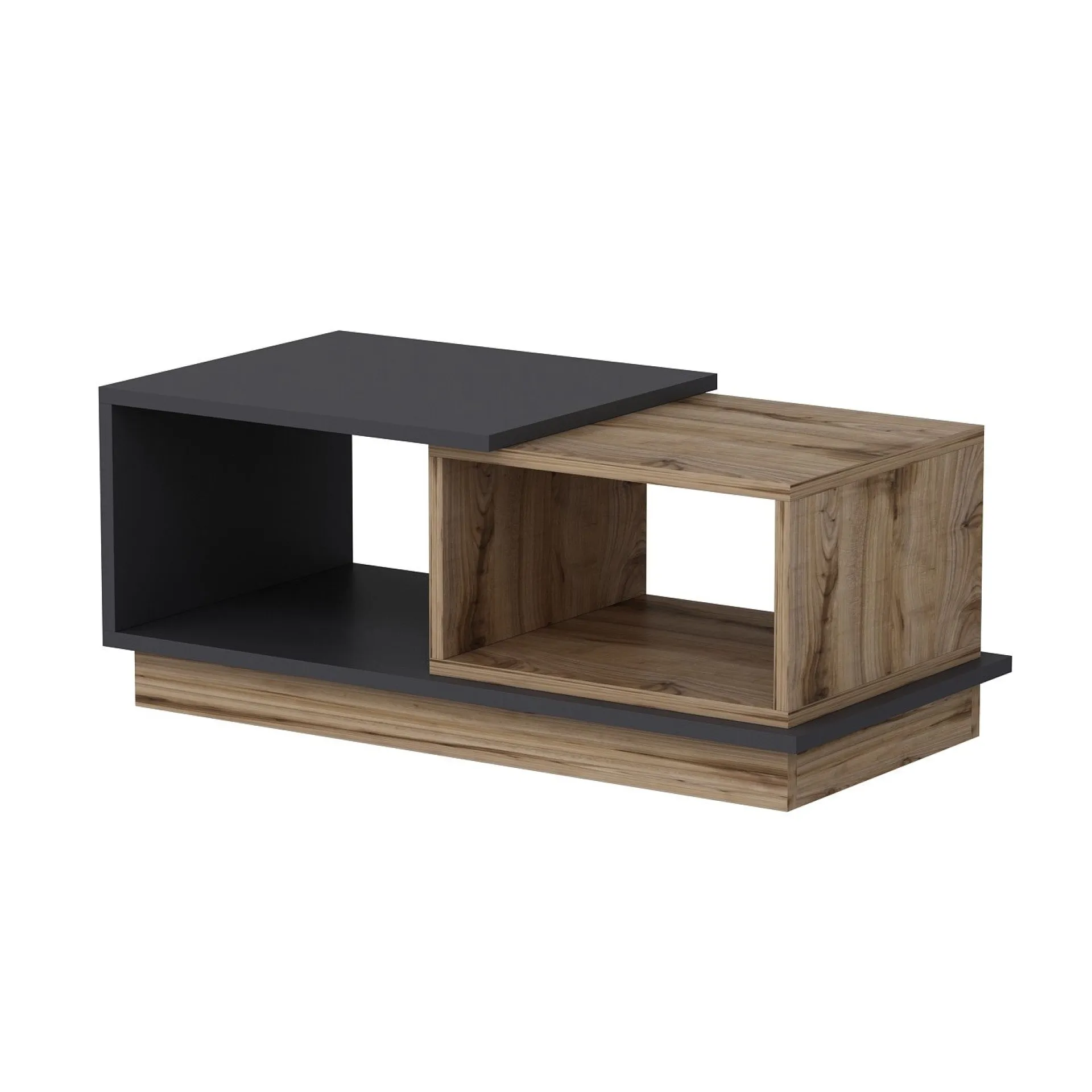 Emob Consept Couchtisch | 100 % MELAMIN | Anthrazit, Eiche