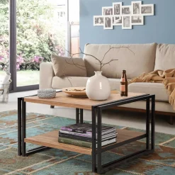 Emob Cosmo Couchtisch | 100 % MELAMIN | Atlantische Kiefer, Schwarz