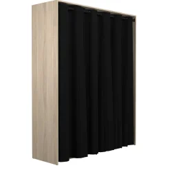 Cosy Offener Kleiderschrank - 161x50x200cm - mit Vorhang - Eiche/schwarz