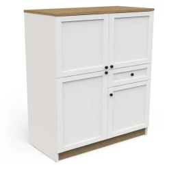 Cottage Buffetschrank - 4 Türen und 1 Schublade - weiß