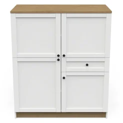 Cottage Buffetschrank - 4 Türen und 1 Schublade - weiß