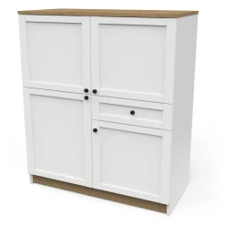 Cottage Buffetschrank - 4 Türen und 1 Schublade - weiß