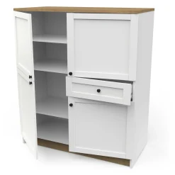 Cottage Buffetschrank - 4 Türen und 1 Schublade - weiß