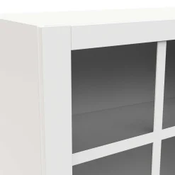 Cottage Hängeschrank - 120x37x55cm - 2 Türen aus Glas - weiß