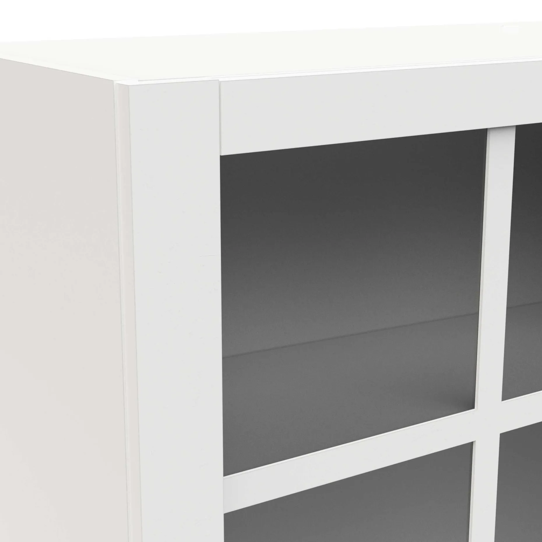 Cottage Hängeschrank - 120x37x55cm - 2 Türen aus Glas - weiß