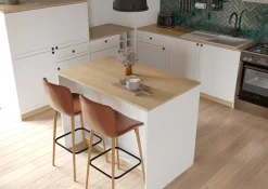 Cottage Küchenunterschrank - 3 Türen und 1 Schublade - Dekor Weiß/Eiche