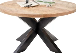 Emob Couchtisch Ace - Ø80x45cm - Metall/Mangoholz
