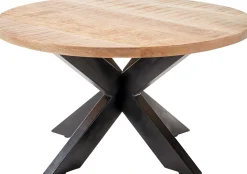 Emob Couchtisch Ace - Ø80x45cm - Metall/Mangoholz