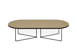 Temahome Couchtisch Adil 136cm - Eiche hell/schwarz
