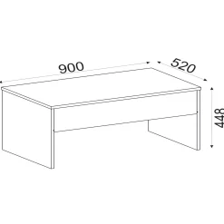 Emob Couchtisch Akilli - 90x52x45cm - mit Ablage - Travertin