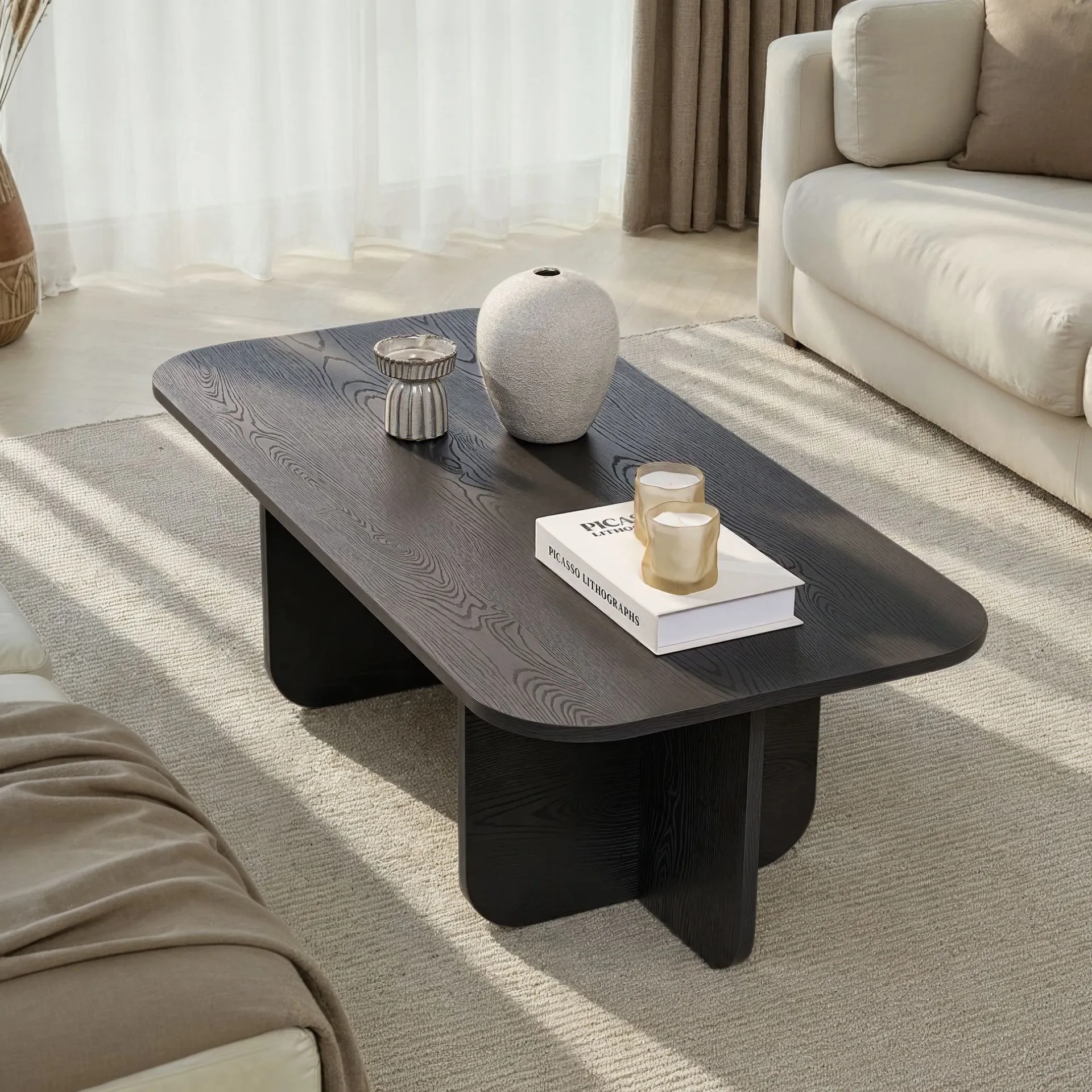 Emob Couchtisch Akira - 100% MELAMINE - Holz - 41 x 60 x 120 cm