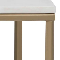 Emob Couchtisch Alisma 120x60cm - weißer Marmor/Gold