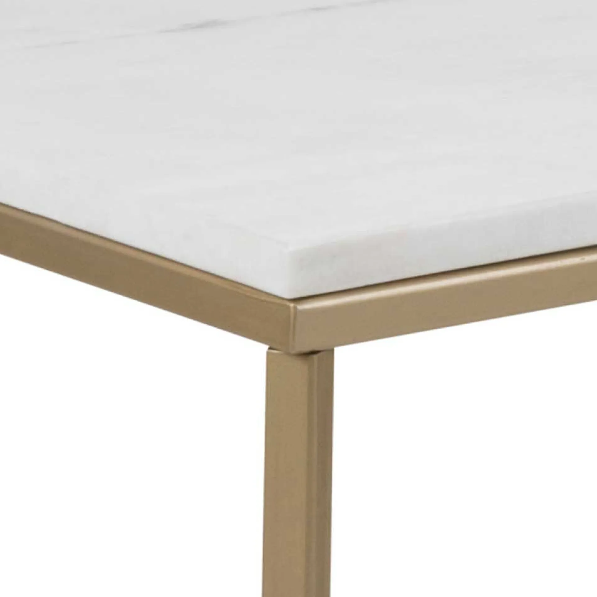 Emob Couchtisch Alisma 120x60cm - weißer Marmor/Gold
